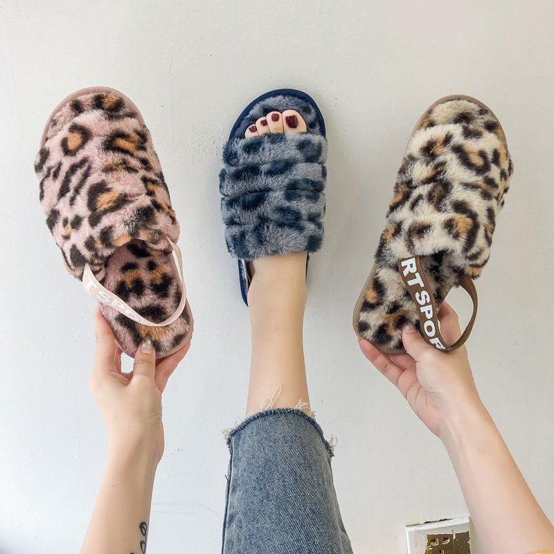 Wholesale Camouflage Word Back Elastic Band Flat Cotton Slippers